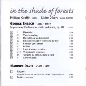 CD Claire Desert: In The Shade Of Forests - The Bohemian World Of Debussy, Enescu, Ravel