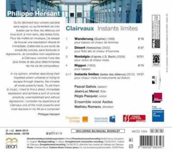 CD Régis Pasquier: Clairvaux - Instants Limites