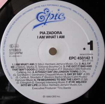 LP Pia Zadora: I Am What I Am