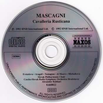 CD Slovak Radio Symphony Orchestra: Cavalleria Rusticana 