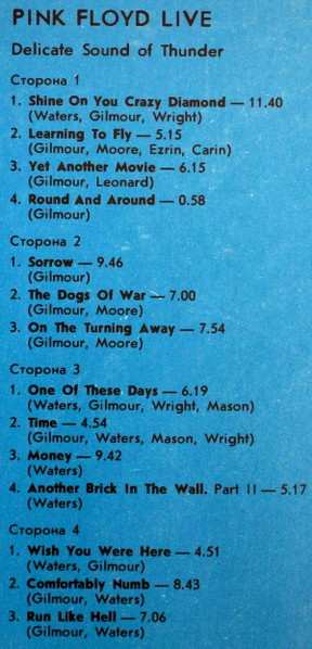 2LP Pink Floyd: Delicate Sound Of Thunder