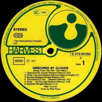 LP Pink Floyd: Obscured By Clouds