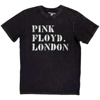 Merch Pink Floyd: Stone Wash Tričko Stencil Logo Pink Floyd