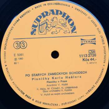 LP Václav Hybš Orchestra: Po Starých Zámeckých Schodech (Hybš Hraje Hašlera)