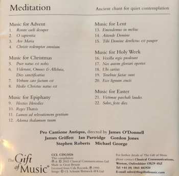 CD James O'Donnell: Meditation (Ancient Chant For Quiet Contemplation)