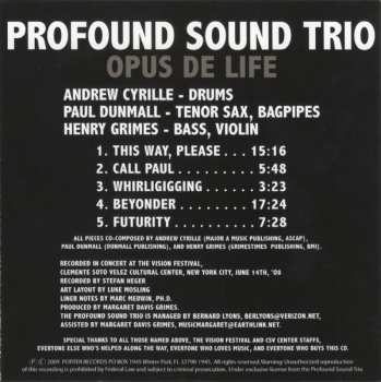 CD Profound Sound Trio: Opus De Life