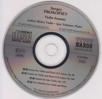 CD Sergei Prokofiev: Violin Sonatas