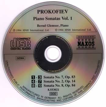 CD Sergei Prokofiev: Piano Sonatas Vol. 1 - Nos. 2, 7 And 8