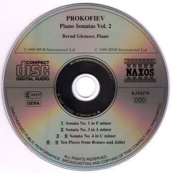 CD Sergei Prokofiev: Piano Sonatas Vol. 2 (Nos. 1, 3 And 4 / Ten Pieces From Romeo And Juliet)