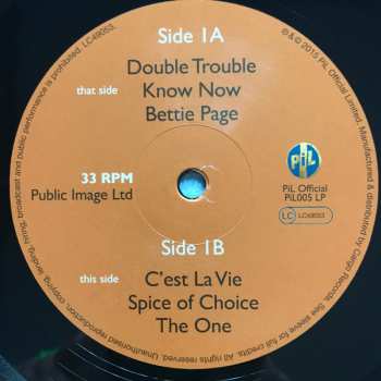 2LP Public Image Limited: What The World Needs Now...