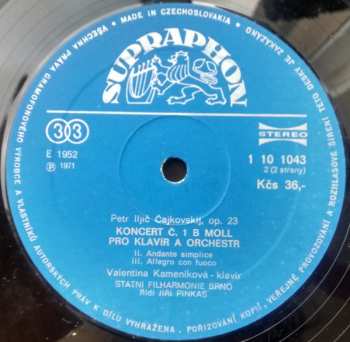 LP Pyotr Ilyich Tchaikovsky: Koncert B Moll Pro Klavír A Orchestr