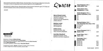 CD Quasar: Quatuor De Saxophones