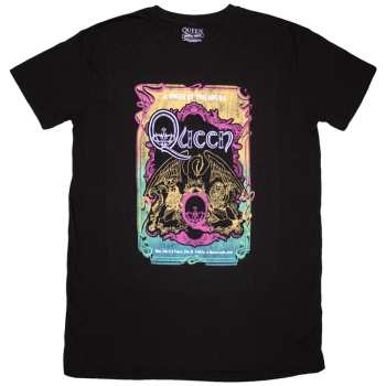 Merch Queen: Queen Ladies T-shirt Dress: A Night At The Opera Tour '76 (black) (small) S