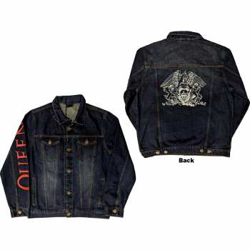 Merch Queen: Queen Unisex Denim Jacket: White Crest (back Print) (small) S