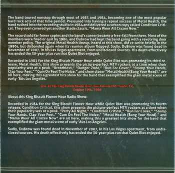 2CD Quiet Riot:  2 Live Biscuits - 2 Live Radio Shows At The King Biscuit Flower Hour 1983 & 1984