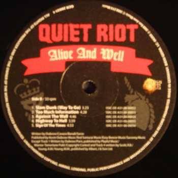 LP Quiet Riot: Alive And Well