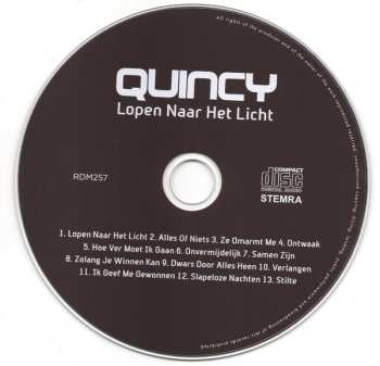 CD Quincy: Lopen Naar Het Licht