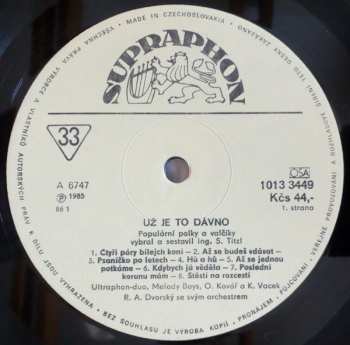 LP R. A. Dvorský Orchestra: Už Je To Dávno... (85 2)