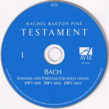 2CD Johann Sebastian Bach: Testament (Complete Sonatas And Partitas For Solo Violin)