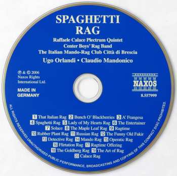 CD Raffaele Calace Plectrum Quintet: Spaghetti Rag (Rag Music With Mandolins)