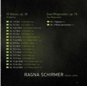 CD Johannes Brahms: Händel-Variationen • Walzer • Rhapsodien