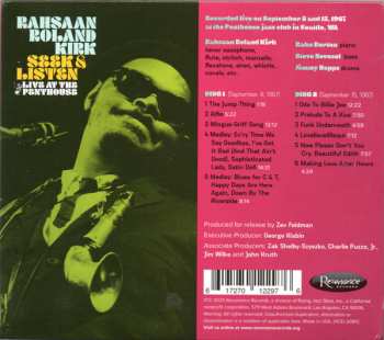 2CD Roland Kirk: Seek & Listen: Live At The Penthouse DLX