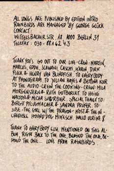 CD Rainbirds: Call Me Easy Say I'm Strong Love Me My Way It Ain't Wrong