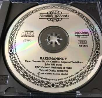 CD Sergei Vasilyevich Rachmaninoff:  Piano Concerto No.4 • Variations On A Theme Of Corelli • Rhapsody On A Theme Of Paganini