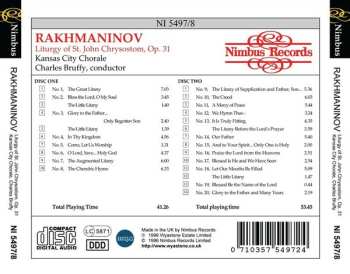 2CD Sergei Vasilyevich Rachmaninoff: Liturgy Of St. John Chrysostom, Op. 31