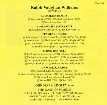 CD Ralph Vaughan Williams: Along The Field; On Wenlock Edge; Merciless Beauty And Other Songs