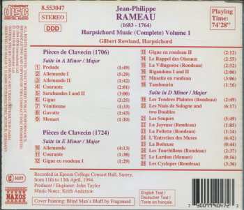 CD Jean-Philippe Rameau: Harpsichord Music (Complete) Volume 1 Pièces De Clavecin (1706 & 1724)