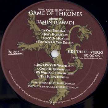 2LP Ramin Djawadi: Game Of Thrones (Music From The HBO Series) LTD