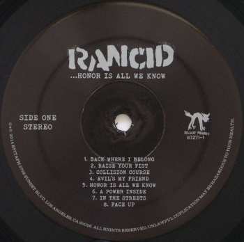 LP/CD Rancid: ...Honor Is All We Know