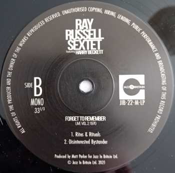 LP Harry Beckett: Forget To Remember (Live Vol. 2: 1970)