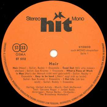 LP The Matadors: Hair