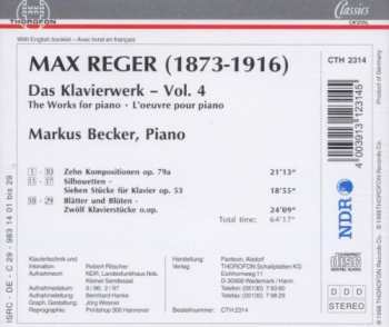 CD Max Reger: Das Klavierwerk Vol. 4: Silhouetten Op. 53 / Zehn Kompositionen Op. 79a / Blätter Und Blüten