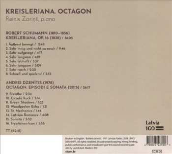 CD Reinis Zariņš: Kreisleriana / Octagon