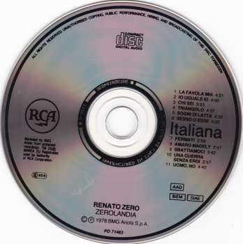 CD Renato Zero: Zerolandia