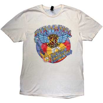 Merch REO Speedwagon: Reo Speedwagon Unisex T-shirt: Kansas (natural) (back Print) (small) S