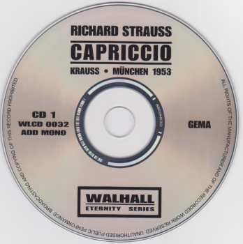 2CD Richard Strauss: Capriccio - München 1953