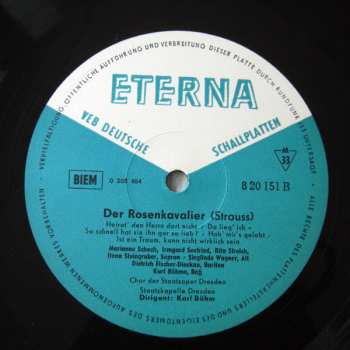 LP Dietrich Fischer-Dieskau: Der Rosenkavalier  Opernquerschnitt