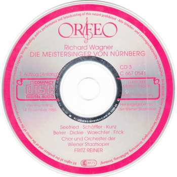 4CD Fritz Reiner: Die Meistersinger von Nürnberg, Live Recording, 14. November 1955