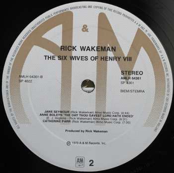 LP Rick Wakeman: The Six Wives Of Henry VIII