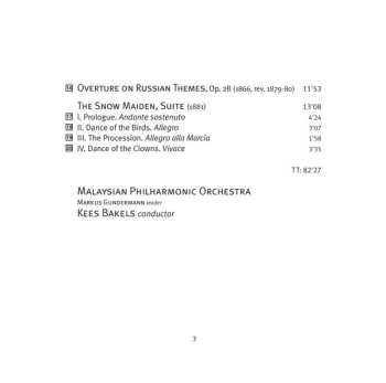 CD Nikolai Rimsky-Korsakov: The Snow Maiden, Overtures And Orchestral Suites