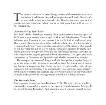 CD Nikolai Rimsky-Korsakov: The Snow Maiden, Overtures And Orchestral Suites