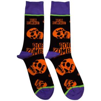 Merch Rob Zombie: Členkové ponožky Orange Skulls
