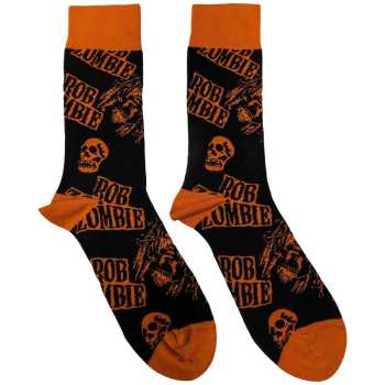 Merch Rob Zombie: Členkové ponožky Skull Face Orange