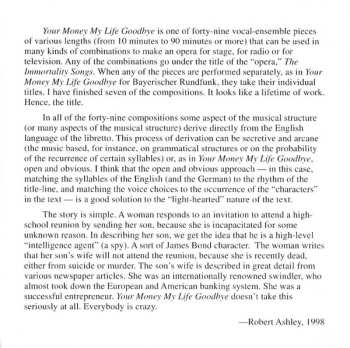 CD Robert Ashley: Your Money My Life Goodbye