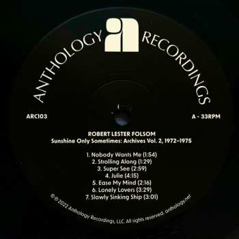 LP Robert Lester Folsom: Sunshine Only Sometimes: Archives Vol. 2, 1972​–​1975