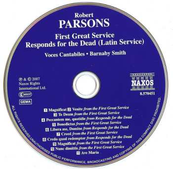 CD Robert Parsons: First Great Service • Responds For The Dead (Latin Service)